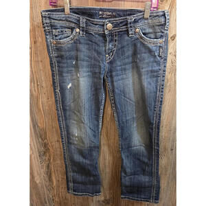 Silver Jeans Co. "Twisted" Denim Capri Women Size W30 (32x25) western rodeo